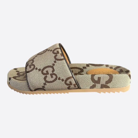 Gucci Beige & Brown GG Monogram Sandals - Picture 3 of 8